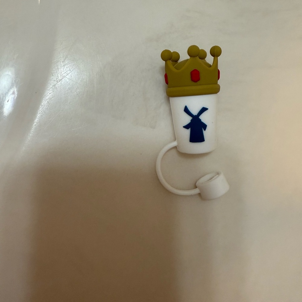 Dutch Bros White and Blue Cup with Gold Crown